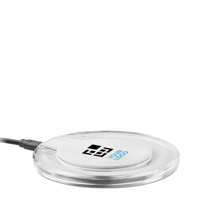 Carregador iluminado para telemóvel cor branco primeira vista