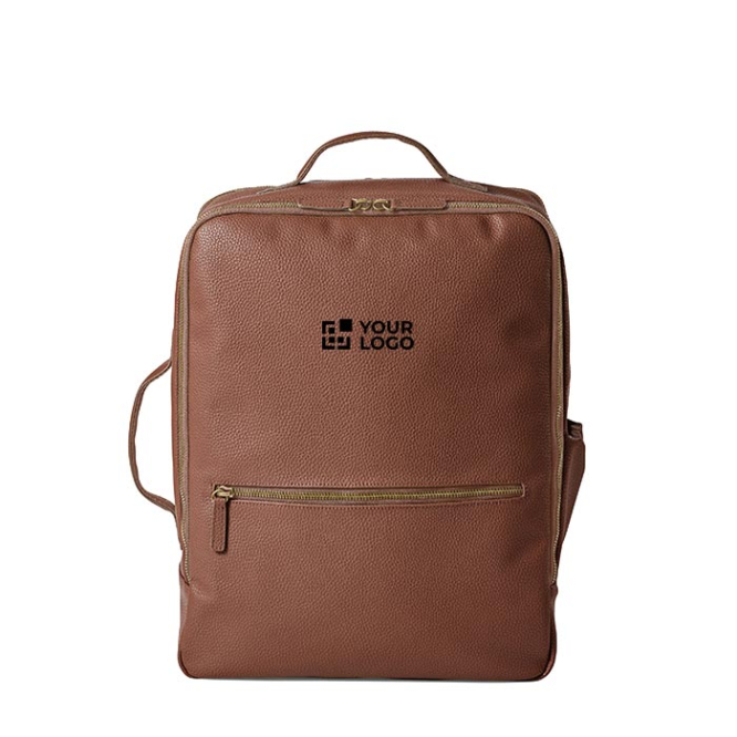 Mochila elegante em pele reciclada com bolso expansível para PC de 17''