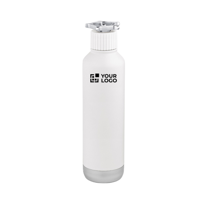 Garrafa de aço reciclado de parede dupla com tampa de roda 750 ml