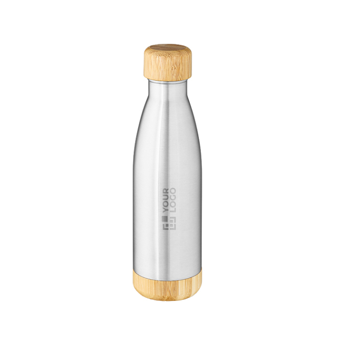 Garrafa de aço inoxidável reciclado com tampa de bambu 750ml