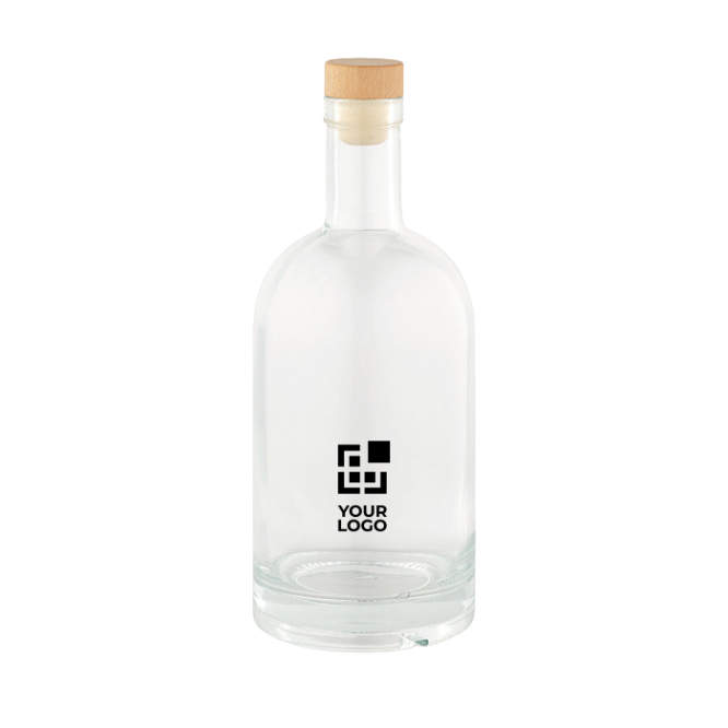 Garrafa com corpo de vidro e tampa hermética de madeira 780ml