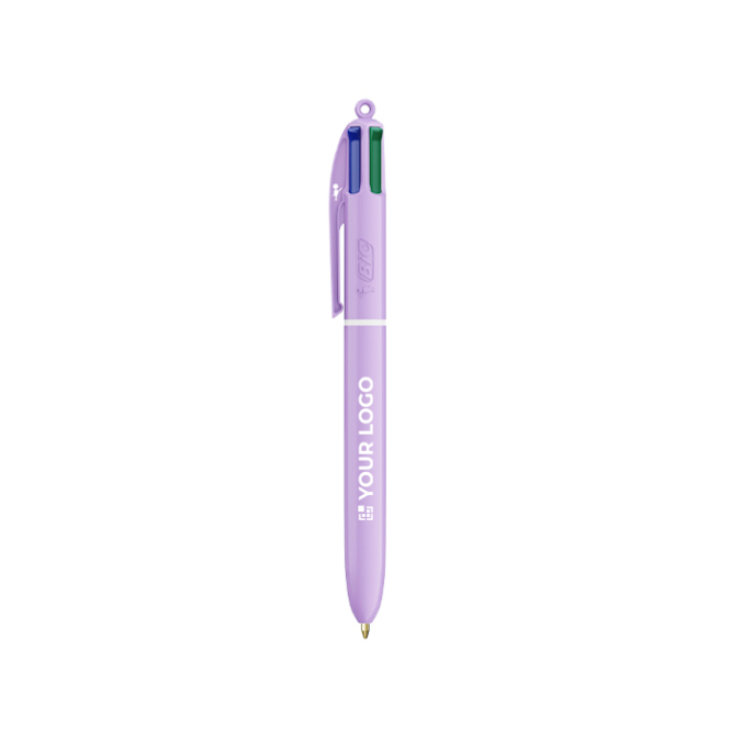 Caneta de plástico com acabamento pastel e tinta de 4 cores BIC®