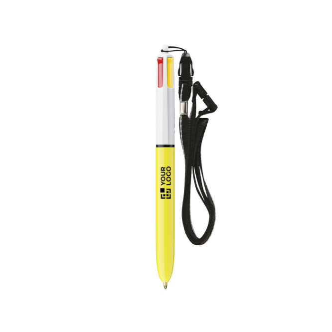Caneta de plástico com lanyard para pendurar de 4 cores Sun BIC®