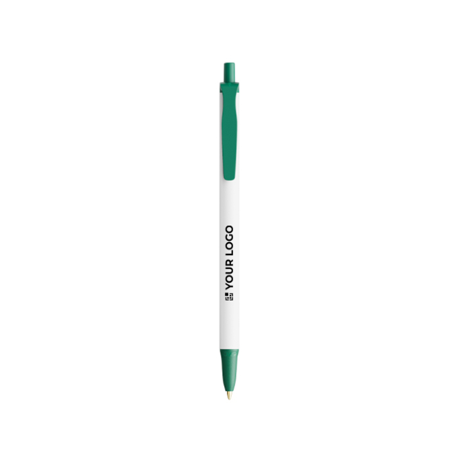 Caneta plástico reciclado com boa área de impressão e tinta preta BIC®