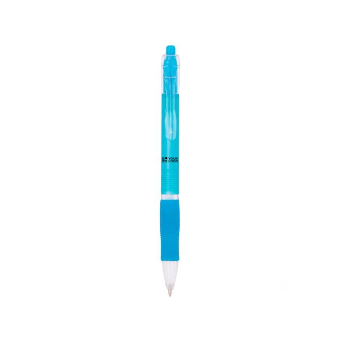 Caneta de plástico com corpo translúcido e tinta azul Click BIC®