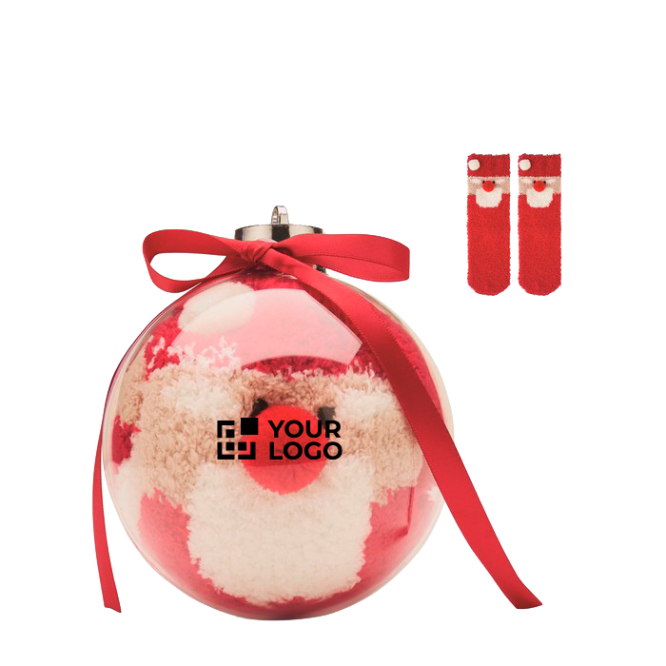 Meias de Natal em poliéster numa bola para árvore de Natal tamanho M