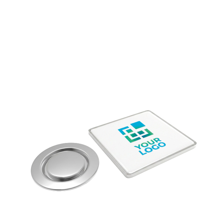 Pin metálico promocional para roupa com fecho magnético quadrado