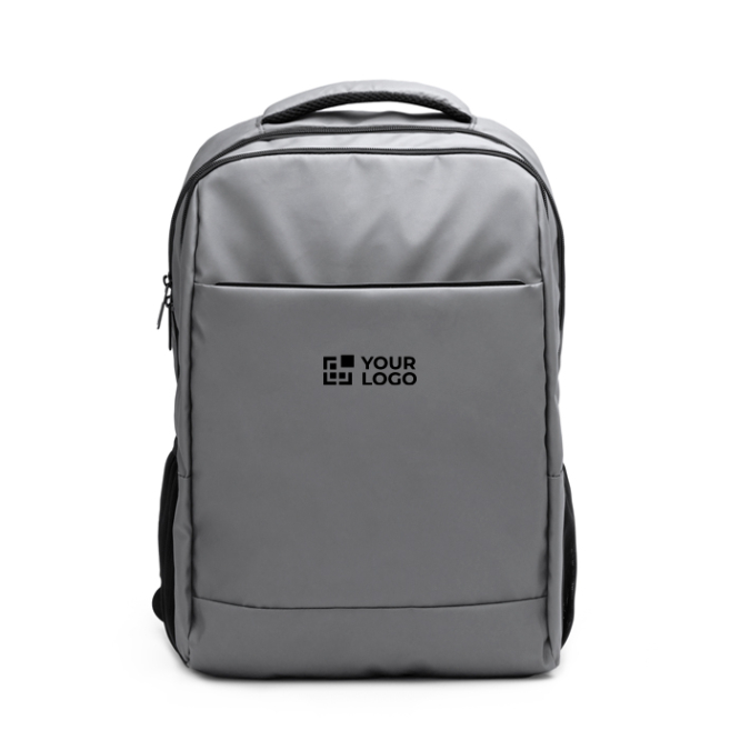 Mochila de pele PU com alças e ombro acolchoado para portátil 15