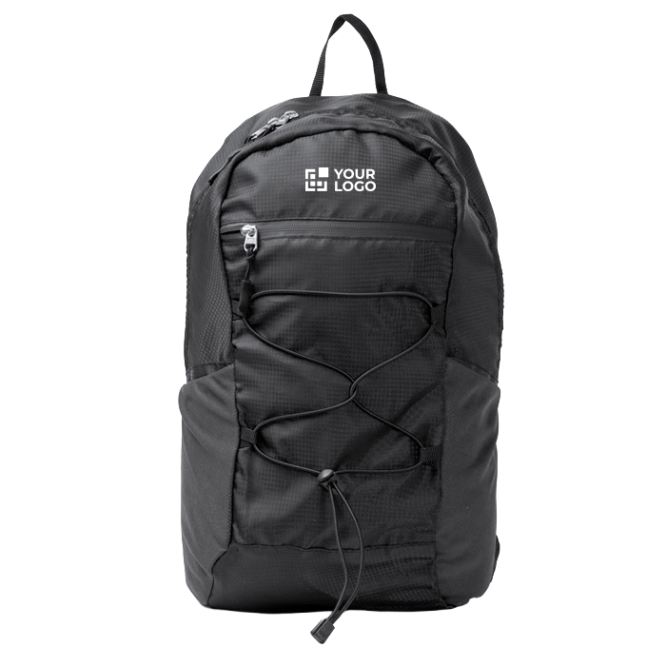 Mochila desportiva com bolsos em rede e cordões elásticos