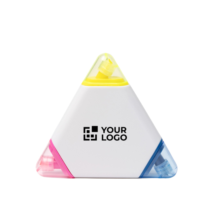 Marcador triangular 3 em 1 de plástico com 3 cores diferentes