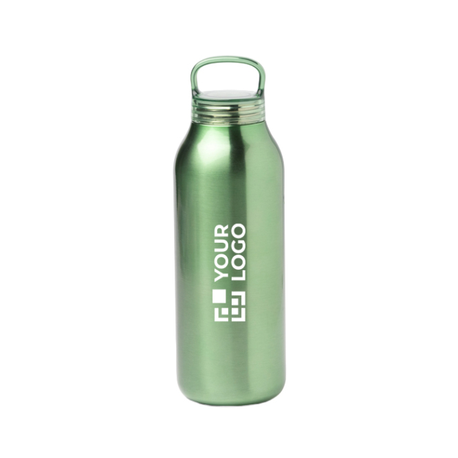Garrafa térmica em aço inoxidável com tampa translúcida de rosca 500 ml