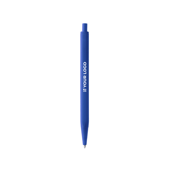 Esferográfica de botão com corpo hexagonal mate, tinta azul