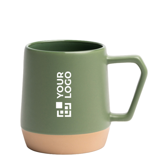 Caneca de cerâmica com acabamento mate e asa geométrica 320 ml