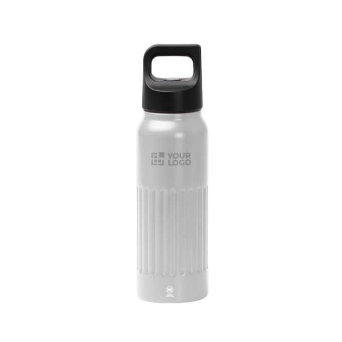 Garrafa de aço inoxidável reciclado com tampa de abertura por botão 500ml