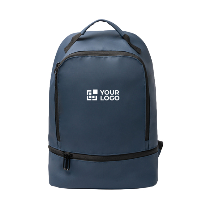 Mochila em pele sintética, bolso antirroubo e compartimento para calçado 9''