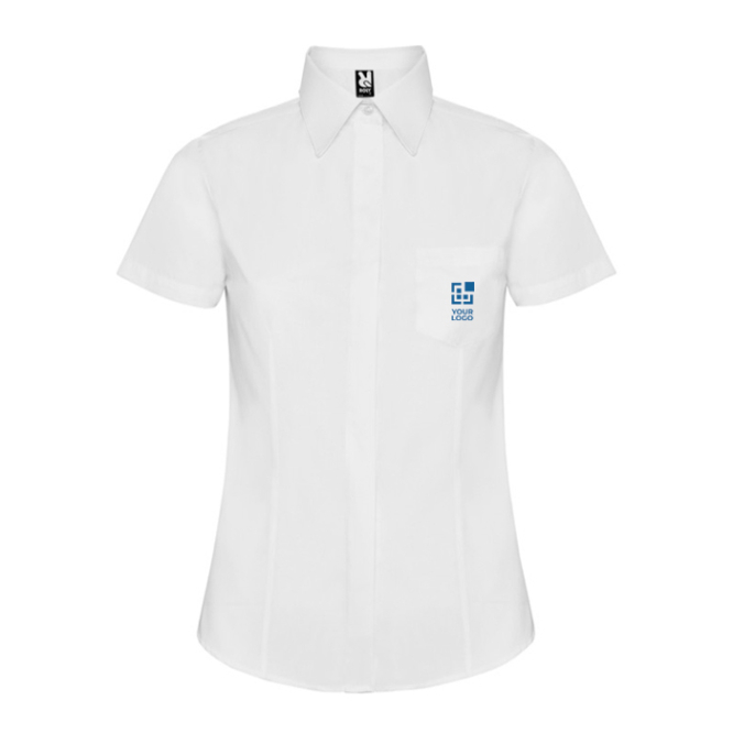 Camisa de trabalho para hotelaria, manga curta de poliéster 130 g/m2 Roly Sofia 