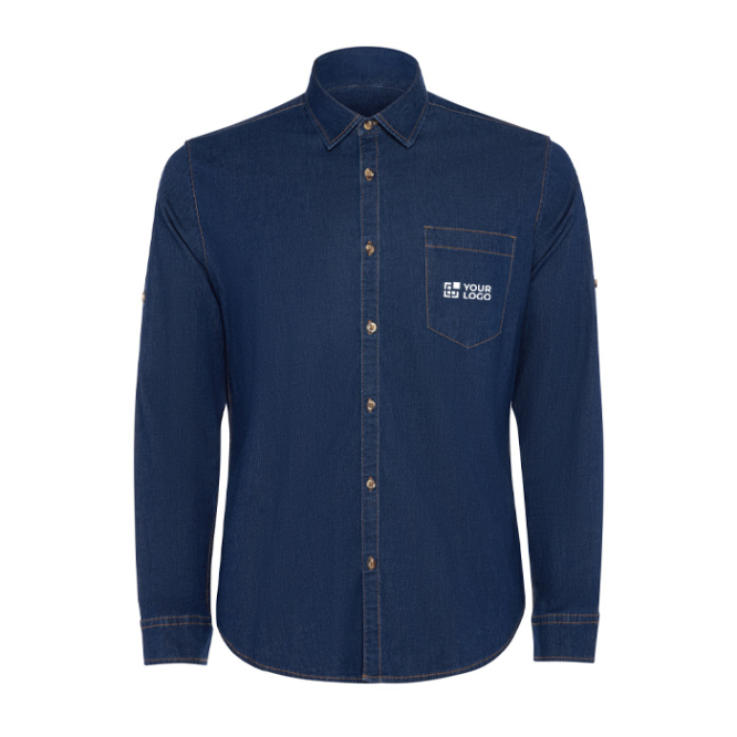 Camisa de ganga de algodão com tecido stretch 210 g/m² Roly Direct Lujan