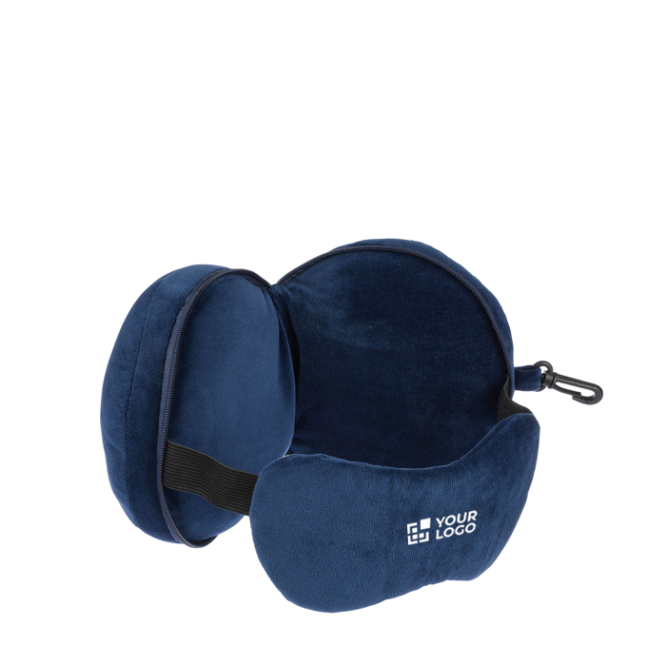 Conjunto de viagem com almofada e máscara em algodão e poliéster