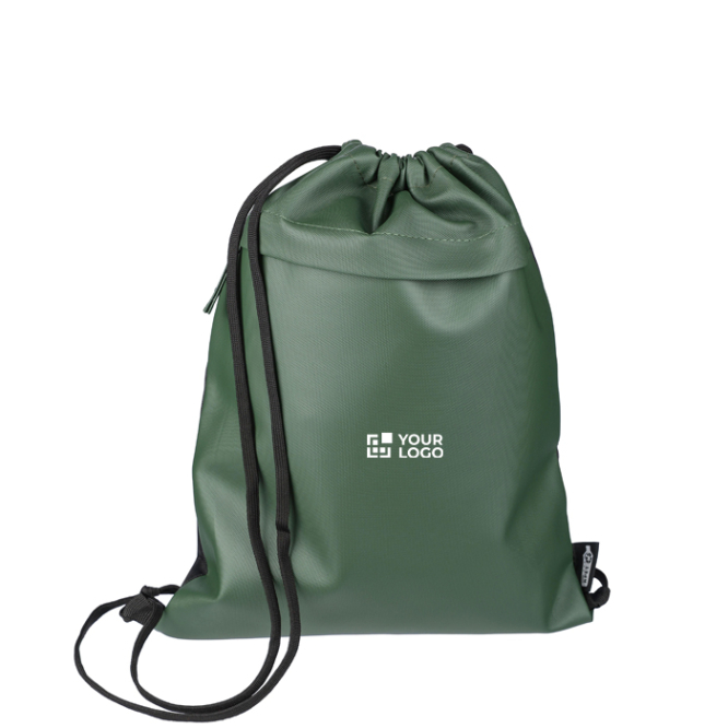 Mochila de cordas repelente à água com bolso frontal