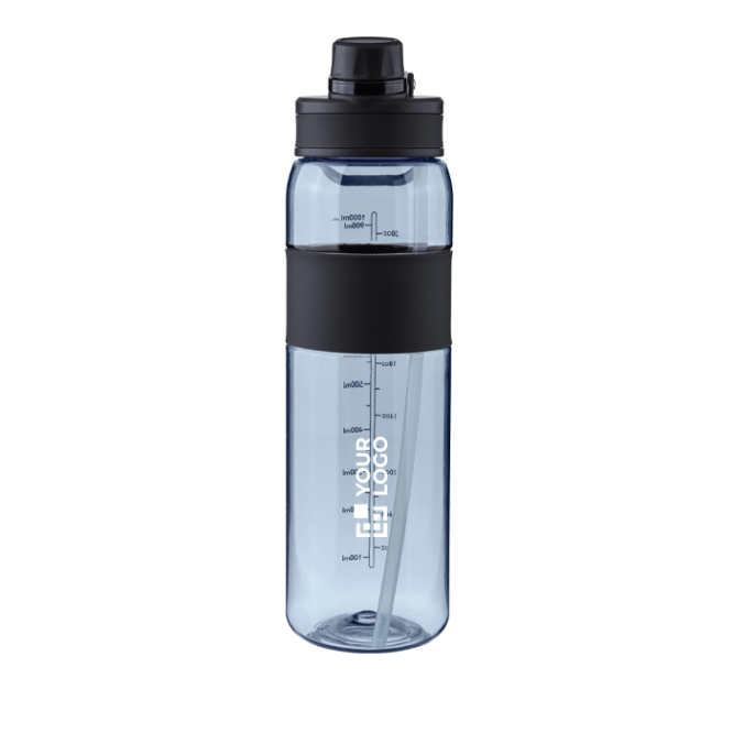 Garrafa de plástico com dupla opção de beber pela tampa 900ml