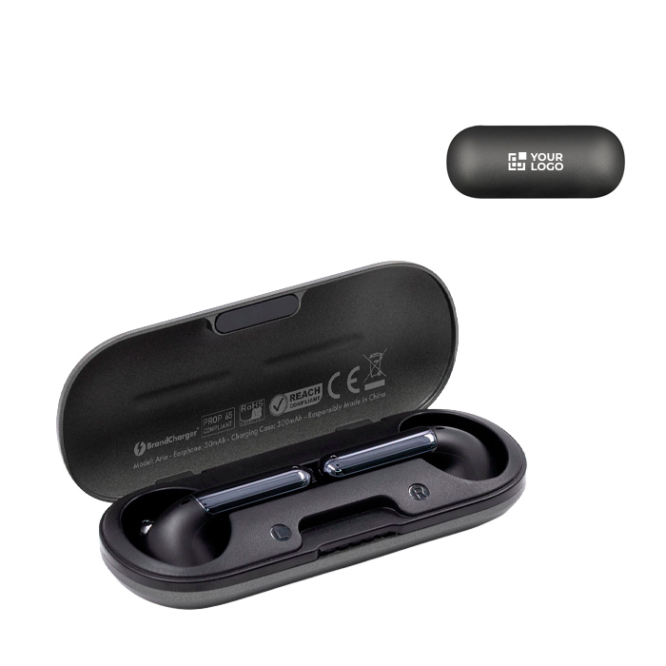 Auriculares sem fios com estojo de carregamento USB-C BrandCharger