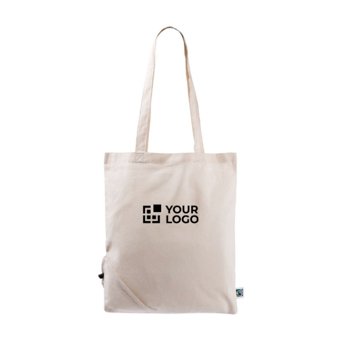 Saco dobrável de algodão Fairtrade para personalizar 120 g/m²