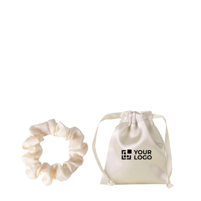 Set de 2 elásticos de cabelo com bolsa em poliéster brilhante
