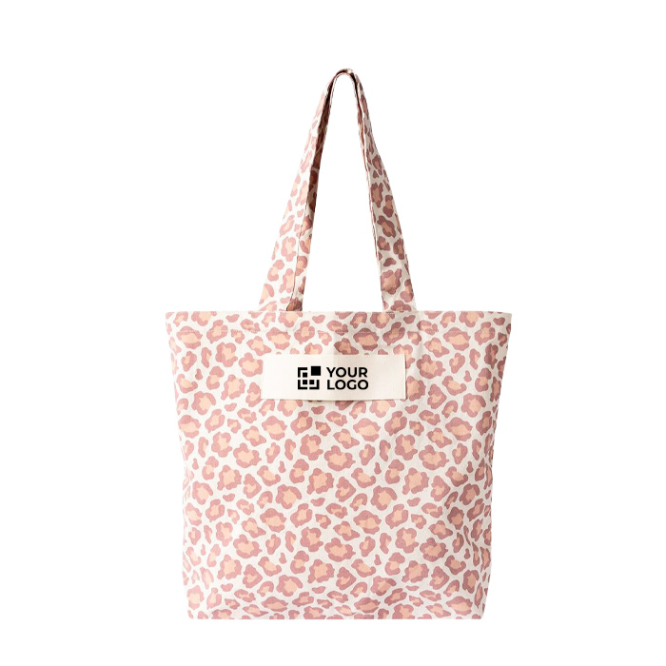 Saco de algodão reciclado com padrão animal print 200 g/m²
