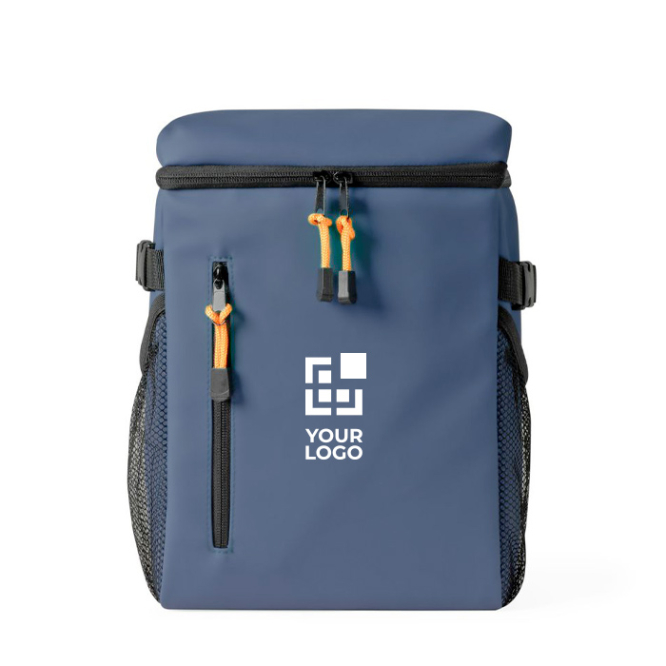 Mochila térmica com compartimentos e pele sintética para personalizar
