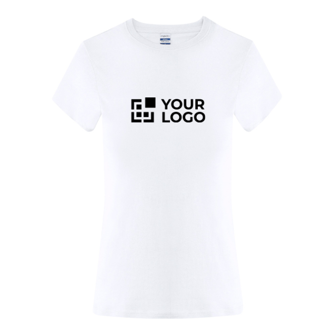 T-shirt de algodão, manga curta com gola redonda para mulher 150 g/m²