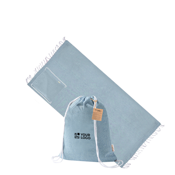 Mochila de cordão com páreo dobrável de algodão reciclado 170 g/m²