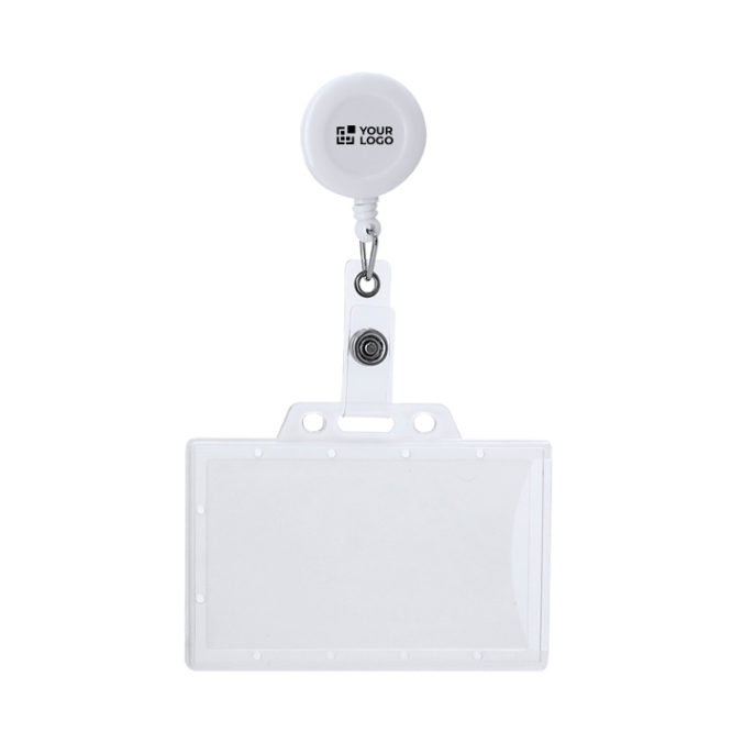Lanyard extensível com porta-credenciais duro e cordão de 70 cm
