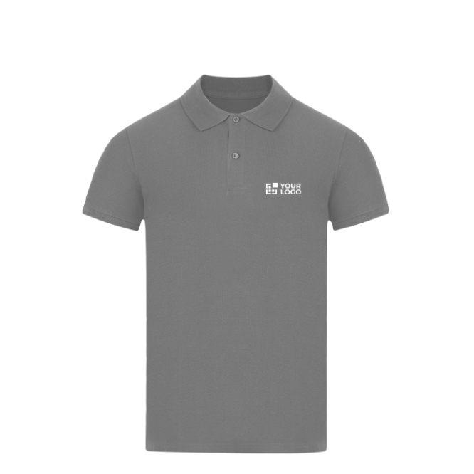 Polo de algodão piqué gola canelada, manga curta para criança 180 g/m²