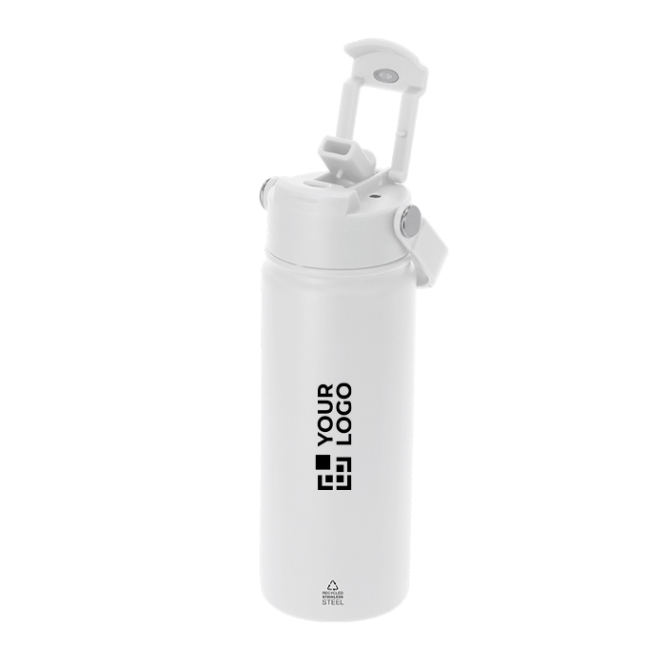 Copo térmico de aço inoxidável com tampa de orifício e palhinha 550 ml
