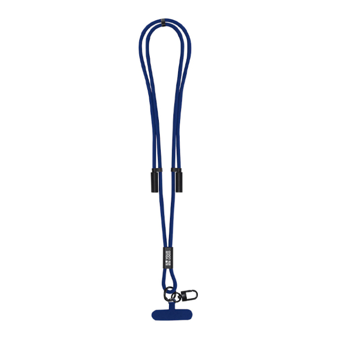 Lanyard porta-telemóvel de poliéster rPET com cabo de carga incluído