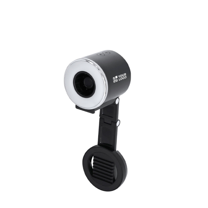 Anel de luz com ventoinha em plástico ABS e suporte para telemóvel 500mAh
