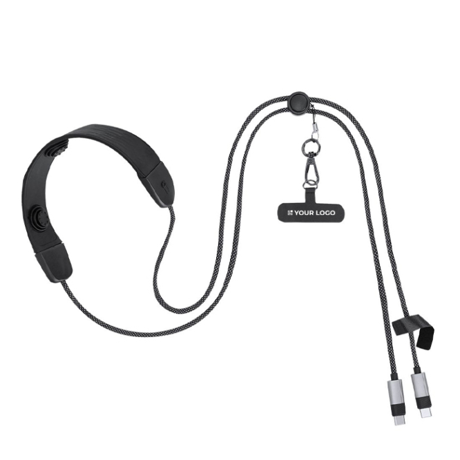 Cabo carregador USB-C com massajador e suporte para telemóvel 100W