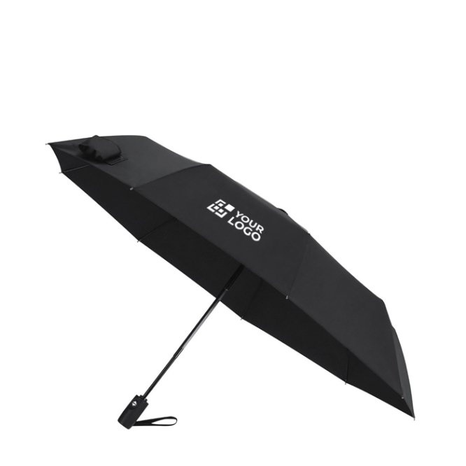 Guarda-chuva dobrável automático e corta-vento em poliéster pongé Ø96
