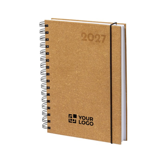 Agendas de couro reciclado com vista diária vista principal