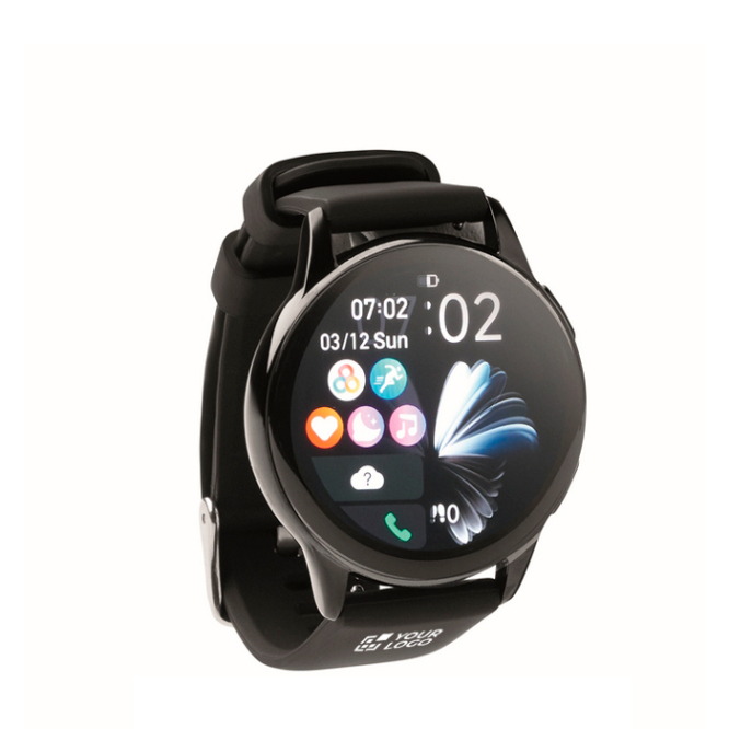 Smartwatch sem fios à prova de água com pulseira de silicone