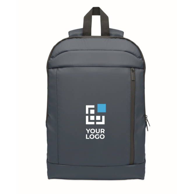 Mochila para portátil de rPET e PU com manga para bagagem 16''