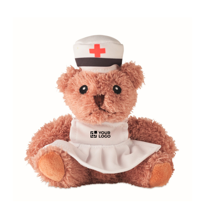 Ursinho de peluche de poliéster, enfermeira com t-shirt estampada