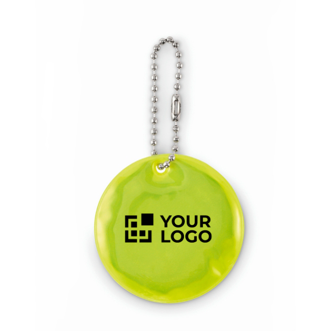 Porta-chaves redondo de PVC refletor para personalização