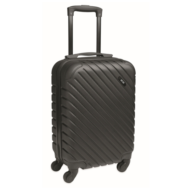 Trolley de plástico duro com compartimento principal e 4 rodas