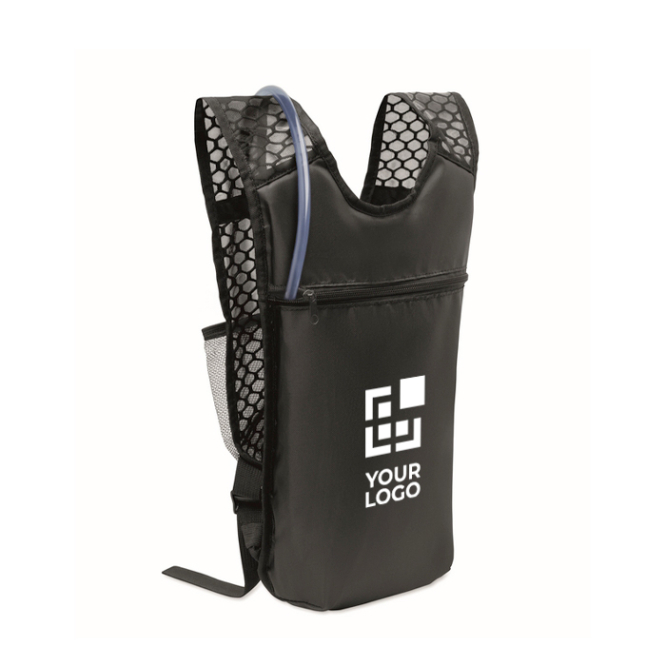 Mochila desportiva de PU de nylon com bolsa de hidratação 1,5 L
