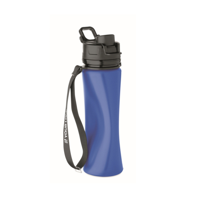 Garrafa dobrável de silicone com tampa e correia elástica 500 ml