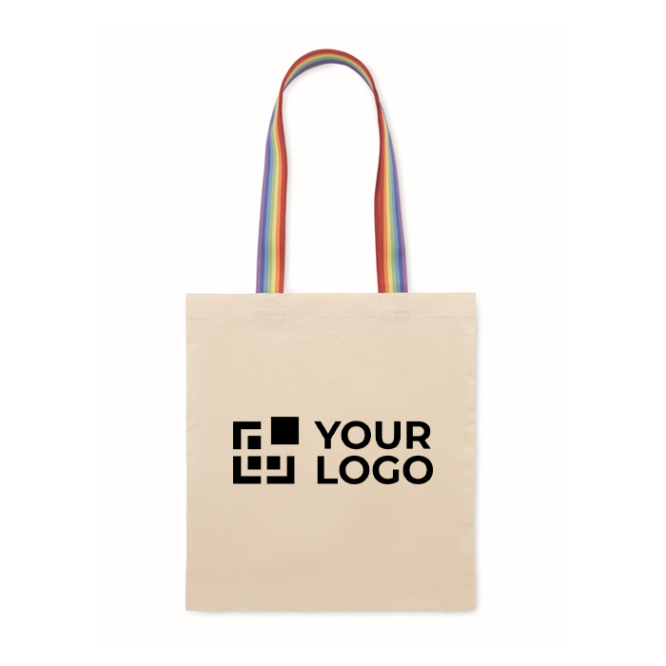 Saco tote de algodão com asas arco-íris 180 g/m2