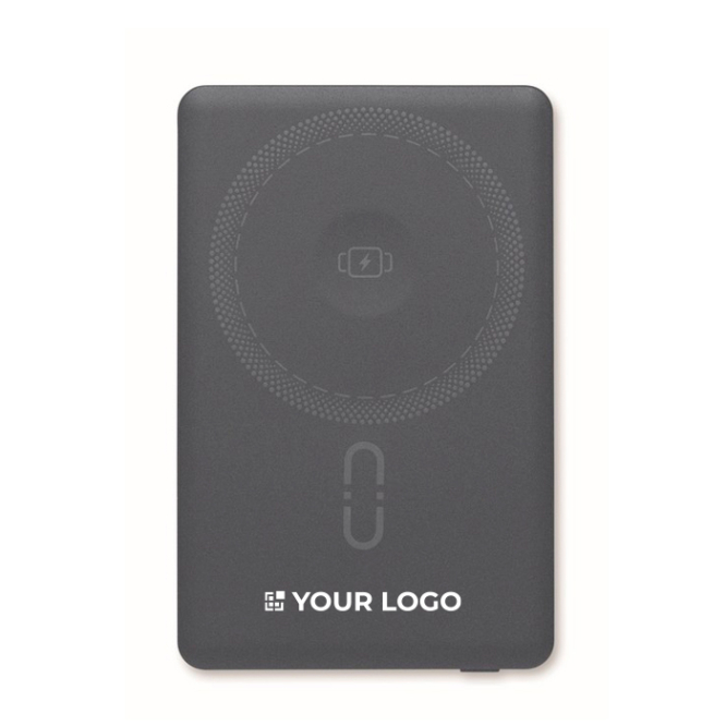 Powerbank magnética em alumínio reciclado com cabo e anel 5.000mAh