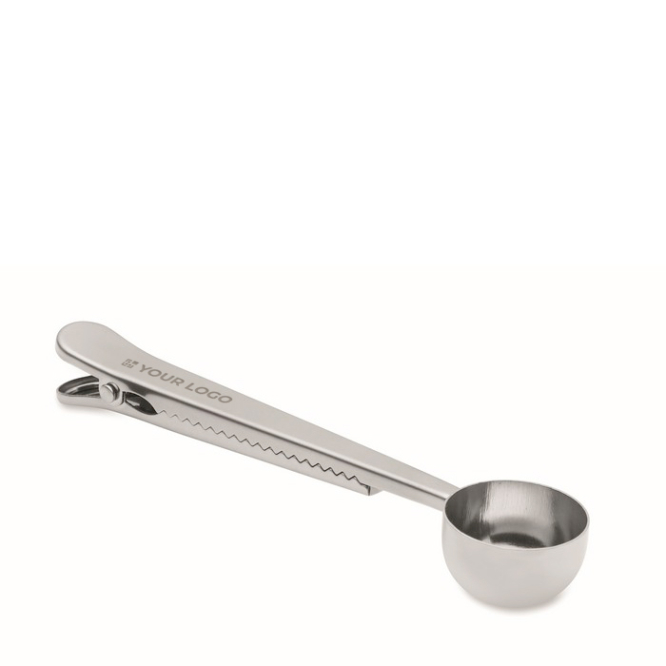 Colher doseadora de aço inoxidável com clip de fecho 15 ml