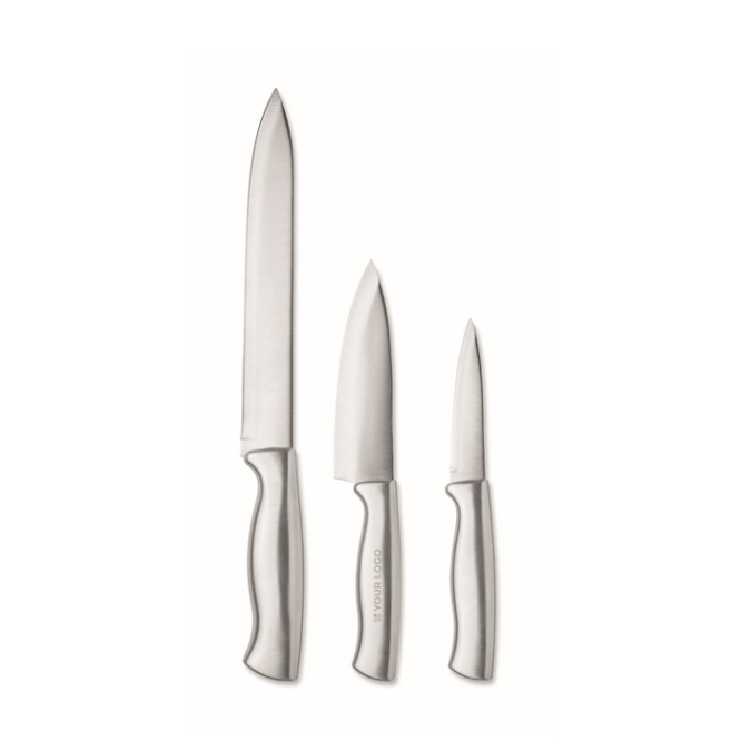 Conjunto de 3 facas de cozinha em aço inoxidável para uso diário